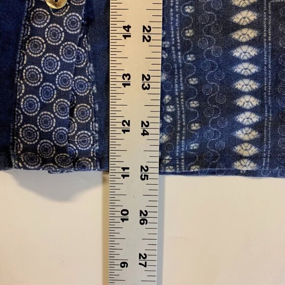 Johnny Was Women's Floral Patchwork Button Up 100% Linen Tunic Top Size M - Picture 12 of 12